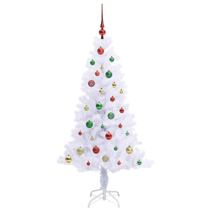 Kunstkerstboom met 150 LED Wit 150 cm PVC en Staal