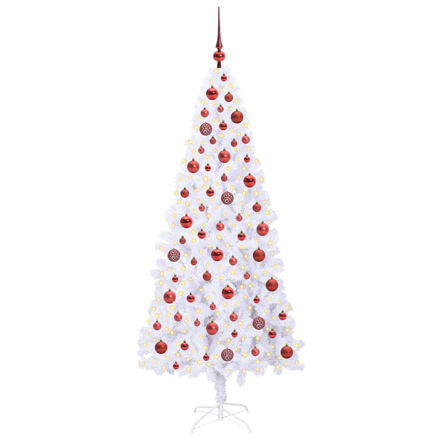 Kunstkerstboom met 300 LED Wit 180 cm PVC en staal