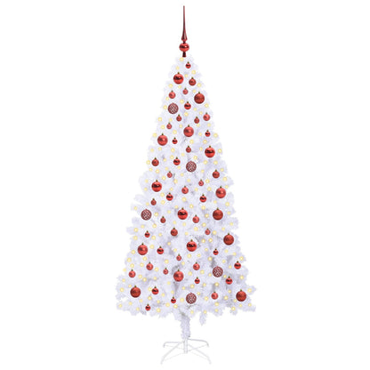 Kunstkerstboom met 300 LED Wit 180 cm PVC en staal