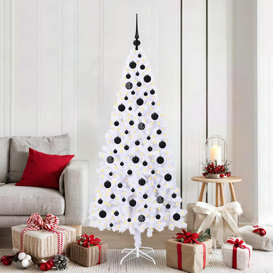 Kunstkerstboom met 300 LED Wit 180 cm PVC en staal