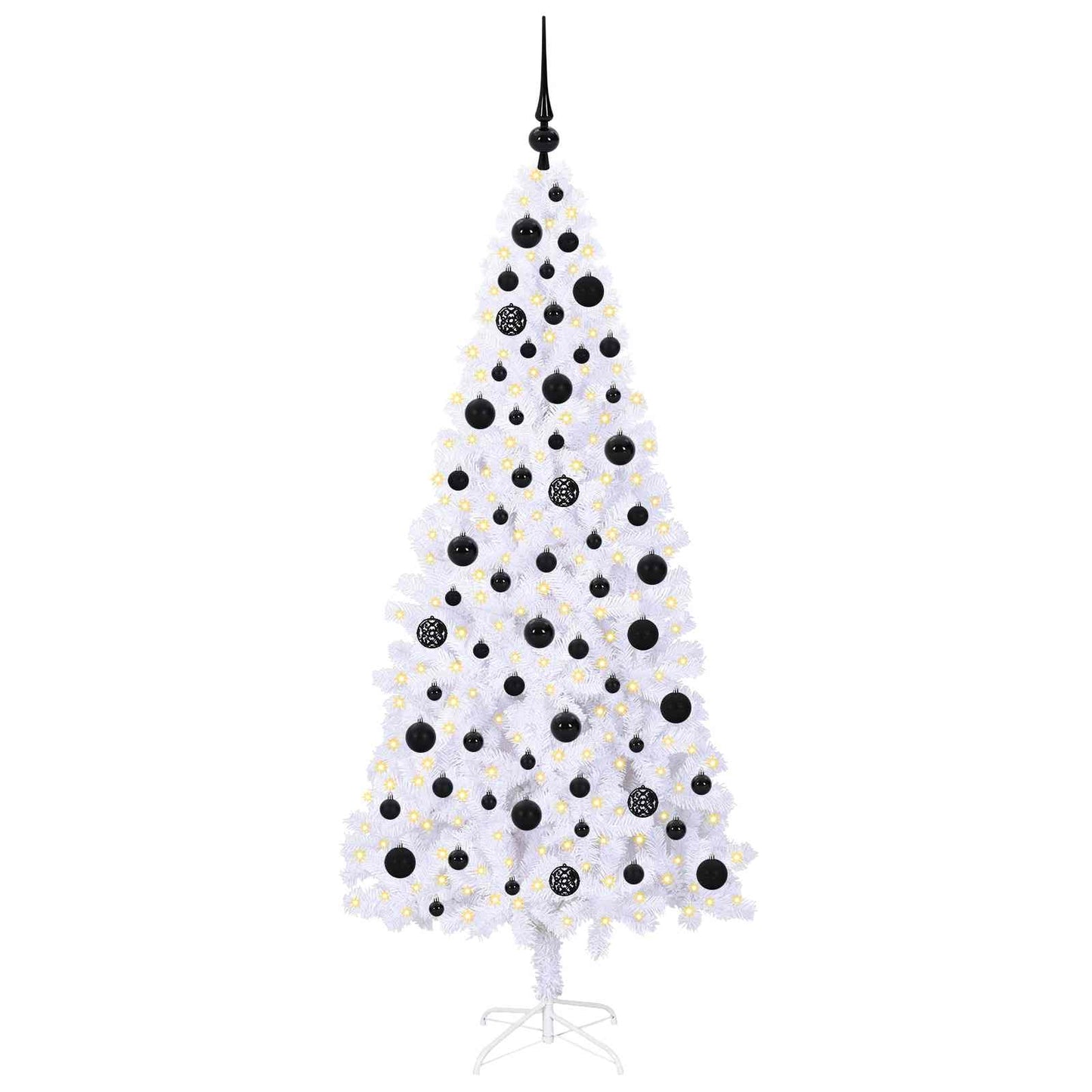 Kunstkerstboom met 300 LED Wit 180 cm PVC en staal