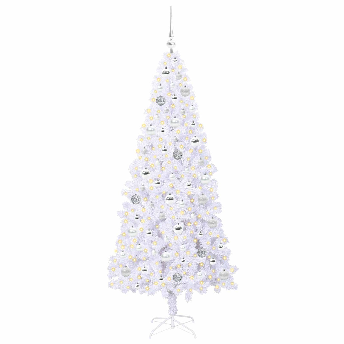 Kunstkerstboom met 300 LED Wit 180 cm PVC en staal