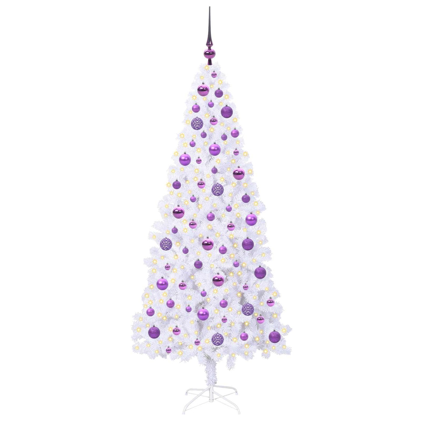 Kunstkerstboom met 300 LED Wit 180 cm PVC en staal