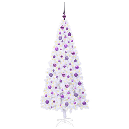Kunstkerstboom met 300 LED Wit 180 cm PVC en staal