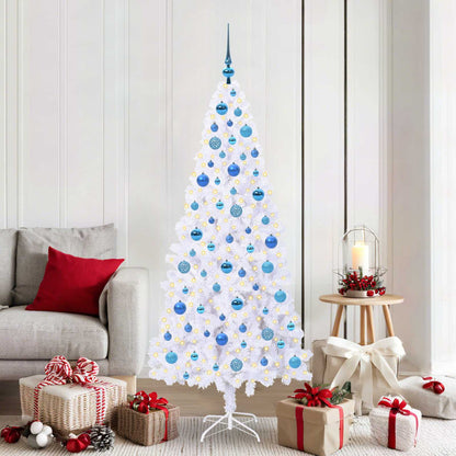 Kunstkerstboom met 300 LED Wit 180 cm PVC en staal