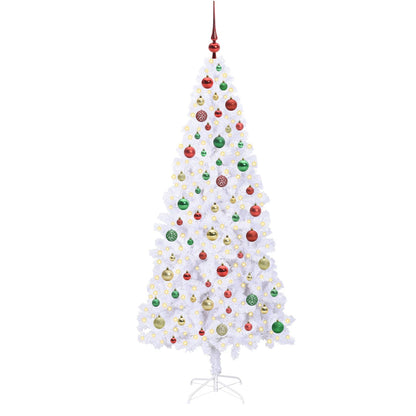 Kunstkerstboom met 300 LED Wit 180 cm PVC en staal