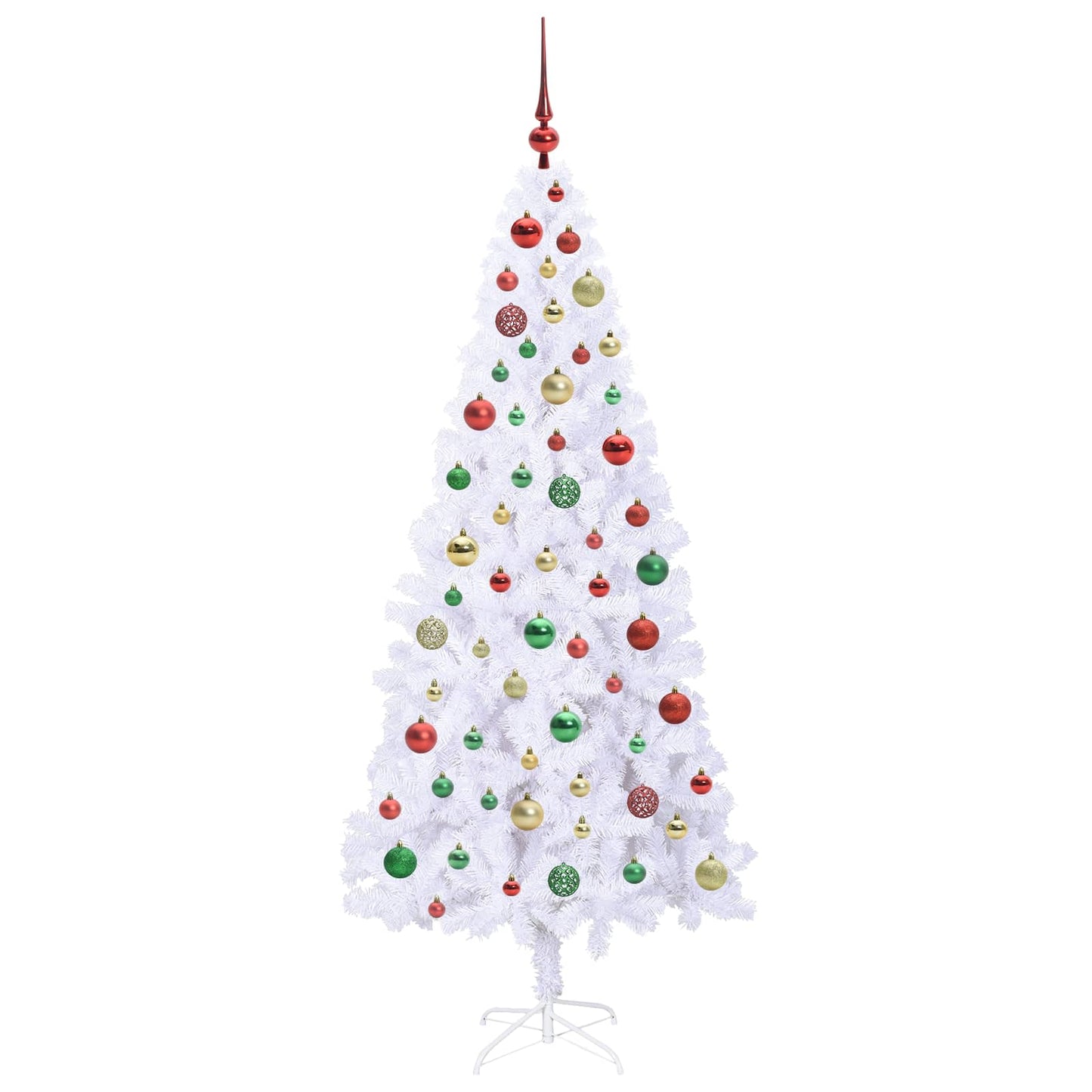 Kunstkerstboom met 300 LED Wit 180 cm PVC en staal