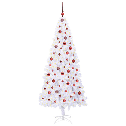 Kunstkerstboom met 300 LED Wit 210 cm PVC en staal