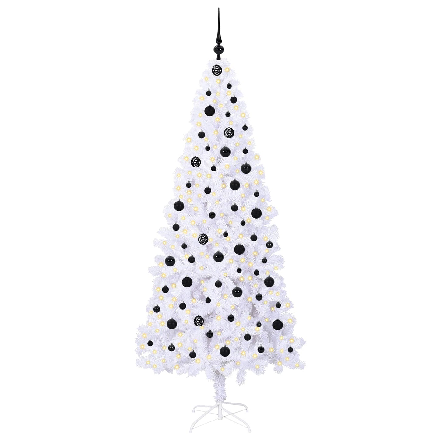 Kunstkerstboom met 300 LED Wit 210 cm PVC en staal