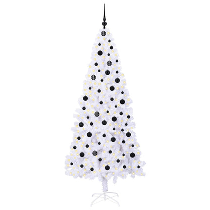 Kunstkerstboom met 300 LED Wit 210 cm PVC en staal