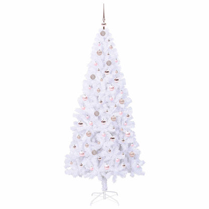 Kunstkerstboom met 300 LED Wit 210 cm PVC en staal