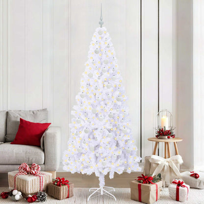Kunstkerstboom met 300 LED Wit 210 cm PVC en staal