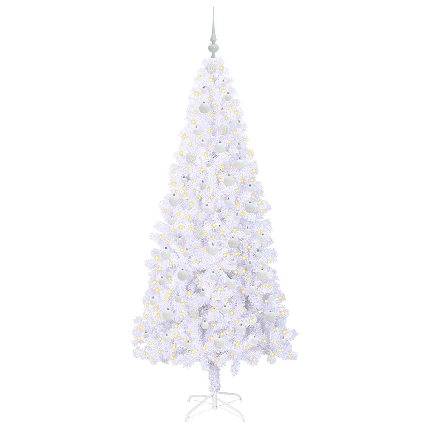 Kunstkerstboom met 300 LED Wit 210 cm PVC en staal