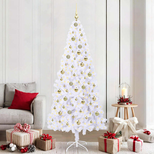Kunstkerstboom met 300 LED Wit 210 cm PVC en staal