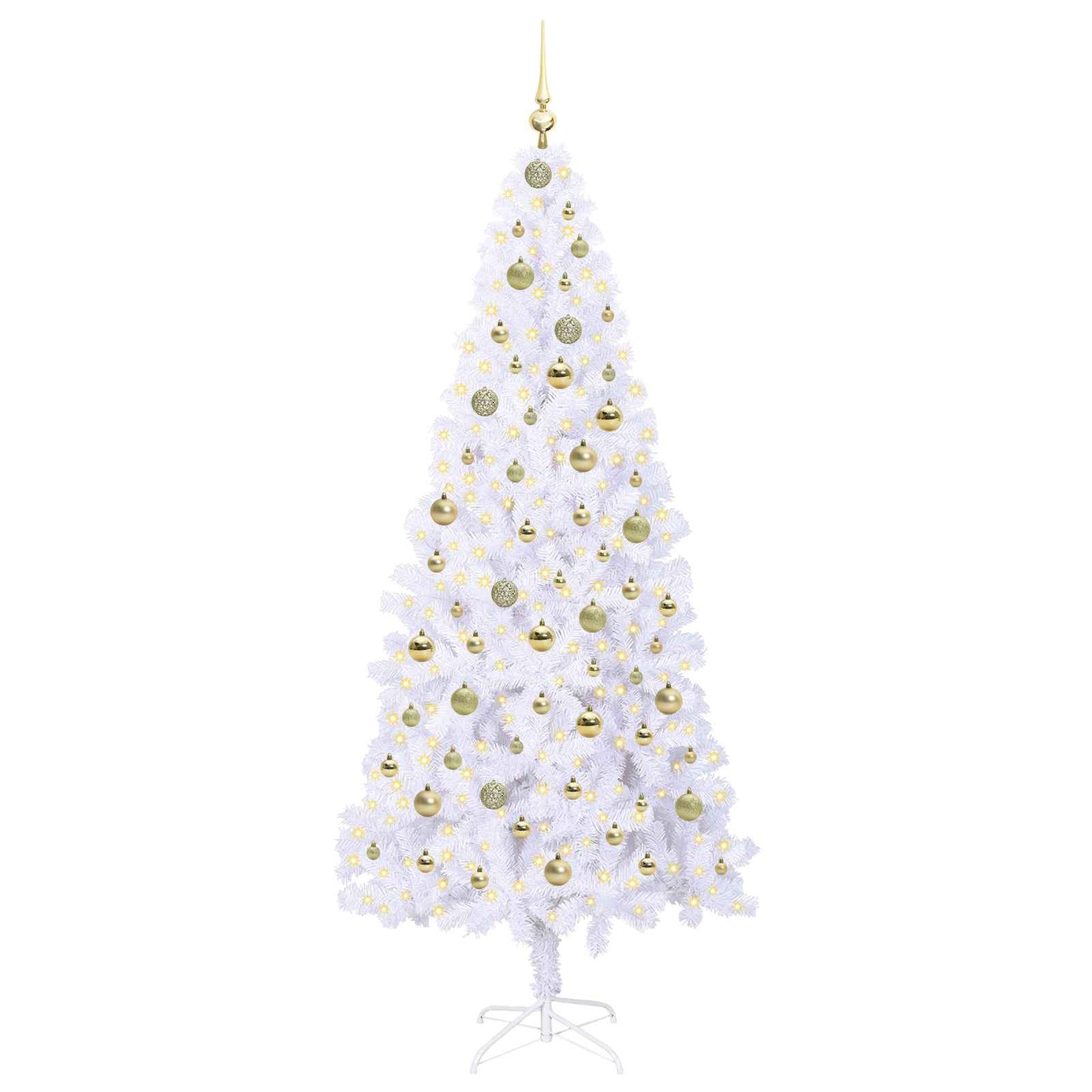 Kunstkerstboom met 300 LED Wit 210 cm PVC en staal
