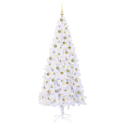 Kunstkerstboom met 300 LED Wit 210 cm PVC en staal