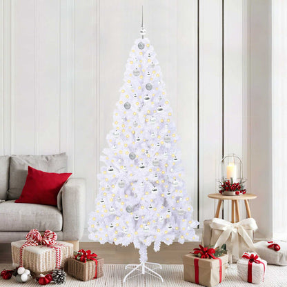 Kunstkerstboom met 300 LED Wit 210 cm PVC en staal