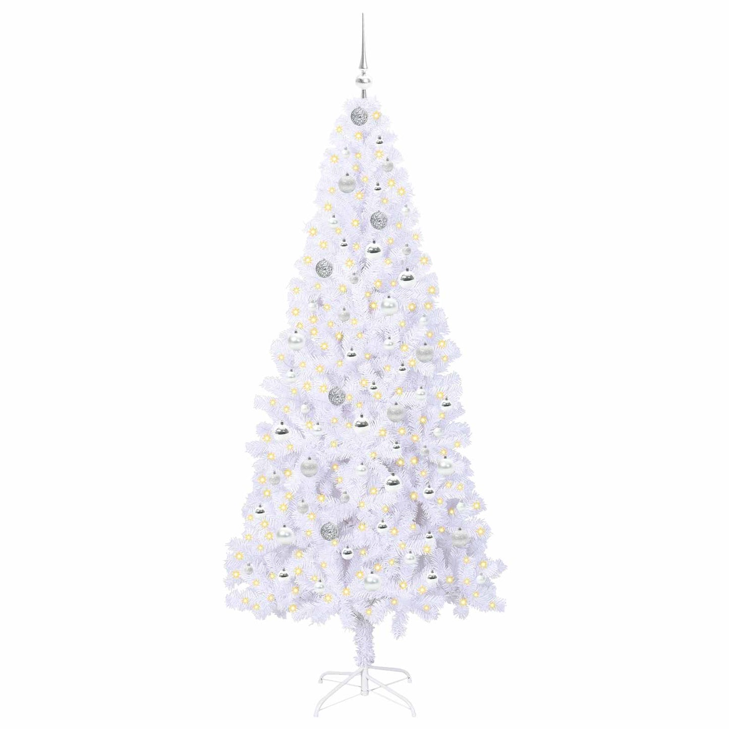 Kunstkerstboom met 300 LED Wit 210 cm PVC en staal