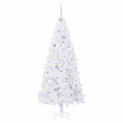 Kunstkerstboom met 300 LED Wit 210 cm PVC en staal