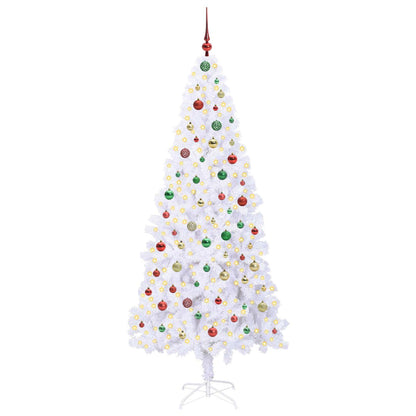 Kunstkerstboom met 300 LED Wit 210 cm PVC en staal