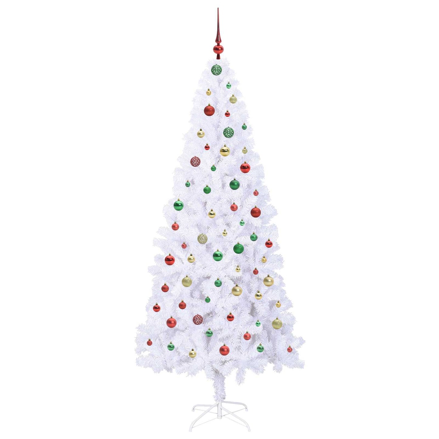 Kunstkerstboom met 300 LED Wit 210 cm PVC en staal