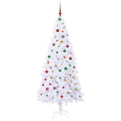 Kunstkerstboom met 300 LED Wit 210 cm PVC en staal