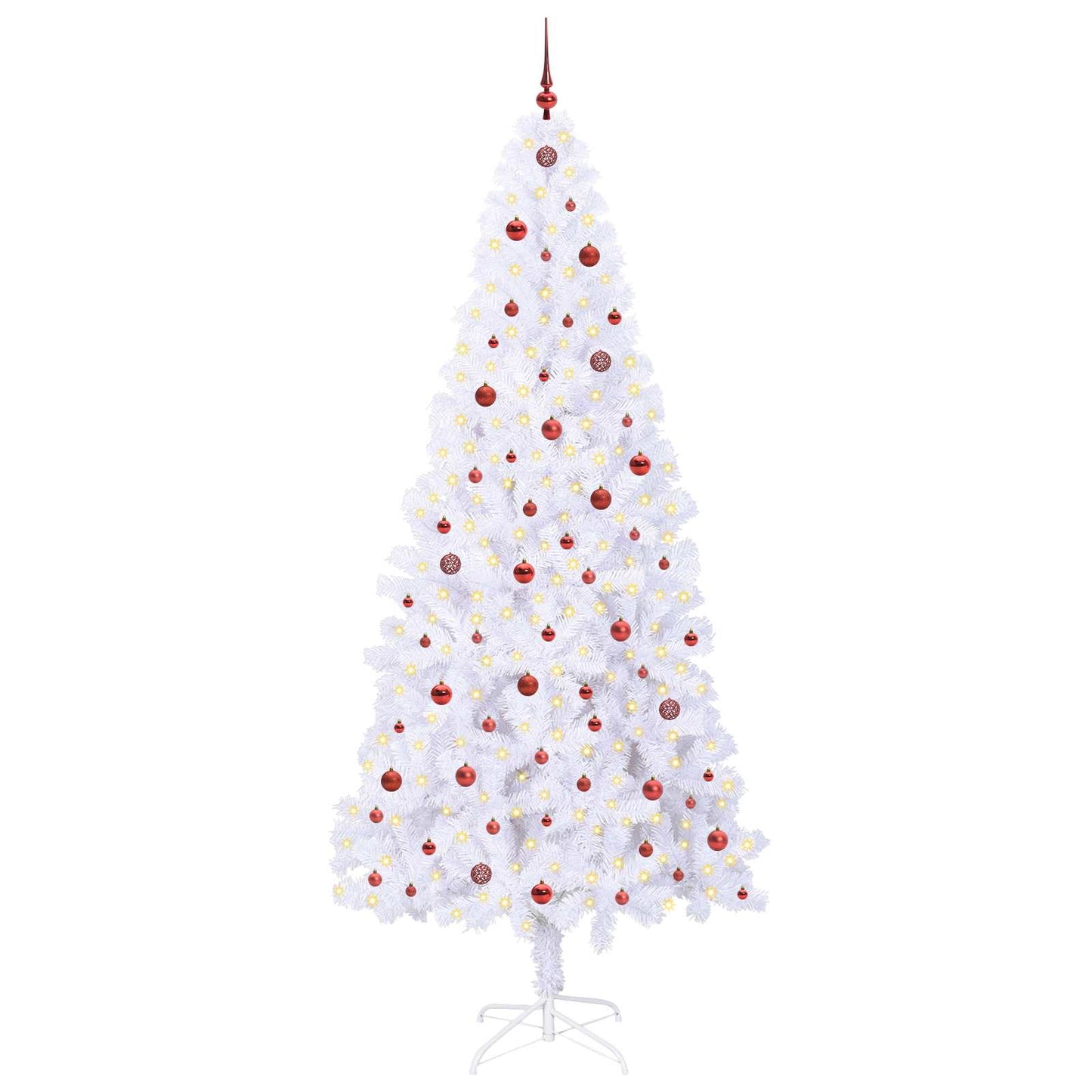Kunstkerstboom met 300 LED Wit 240 cm PVC en staal