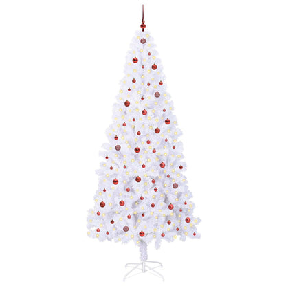 Kunstkerstboom met 300 LED Wit 240 cm PVC en staal