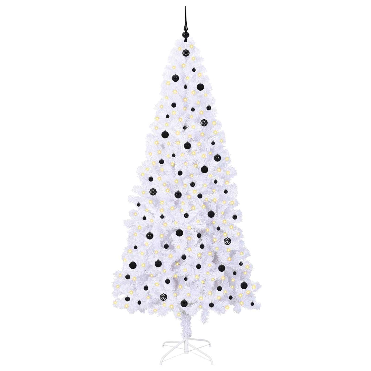 Kunstkerstboom met 300 LED Wit 240 cm PVC en staal