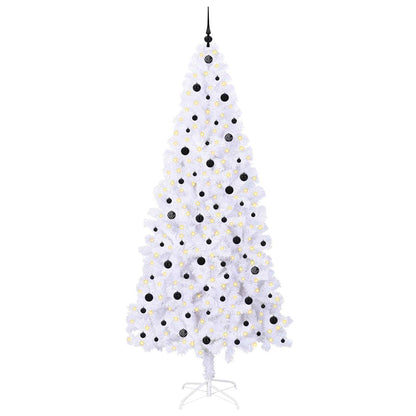 Kunstkerstboom met 300 LED Wit 240 cm PVC en staal