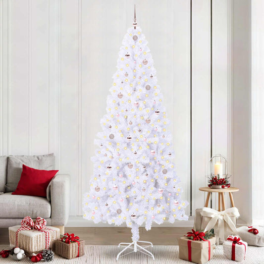 Kunstkerstboom met 300 LED Wit 240 cm PVC en staal