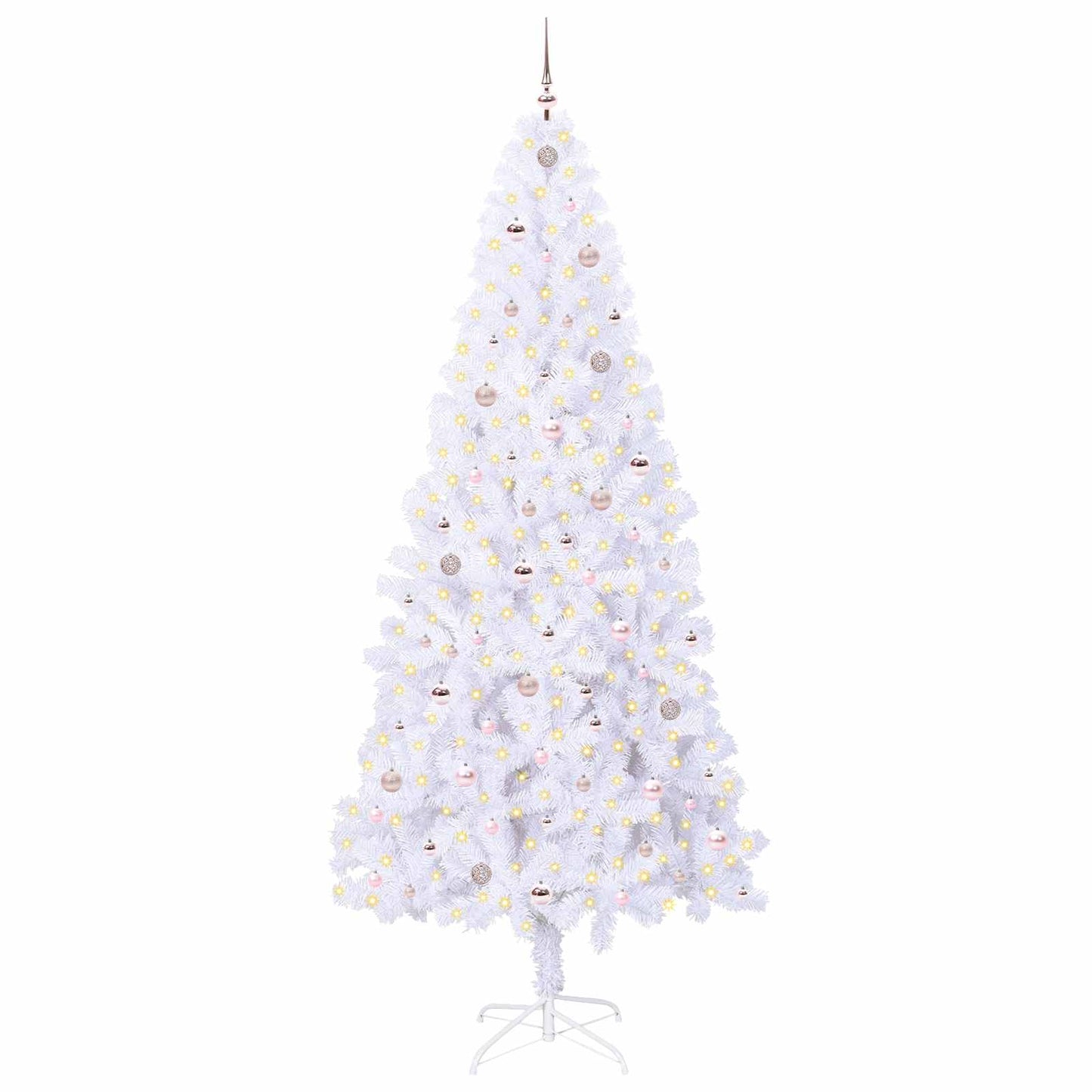 Kunstkerstboom met 300 LED Wit 240 cm PVC en staal