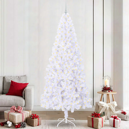 Kunstkerstboom met 300 LED Wit 240 cm PVC en staal