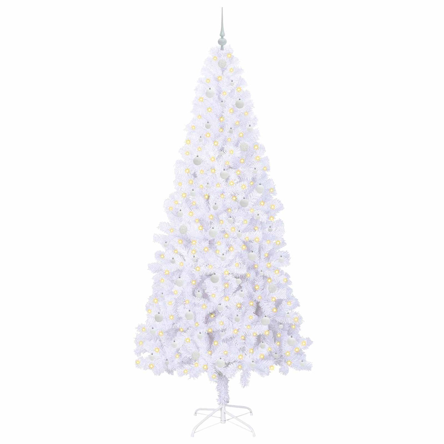 Kunstkerstboom met 300 LED Wit 240 cm PVC en staal