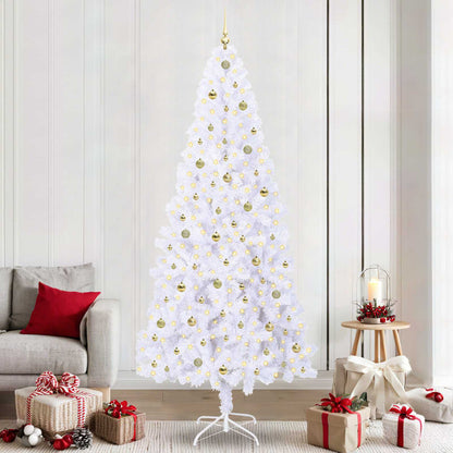 Kunstkerstboom met 300 LED Wit 240 cm PVC en staal