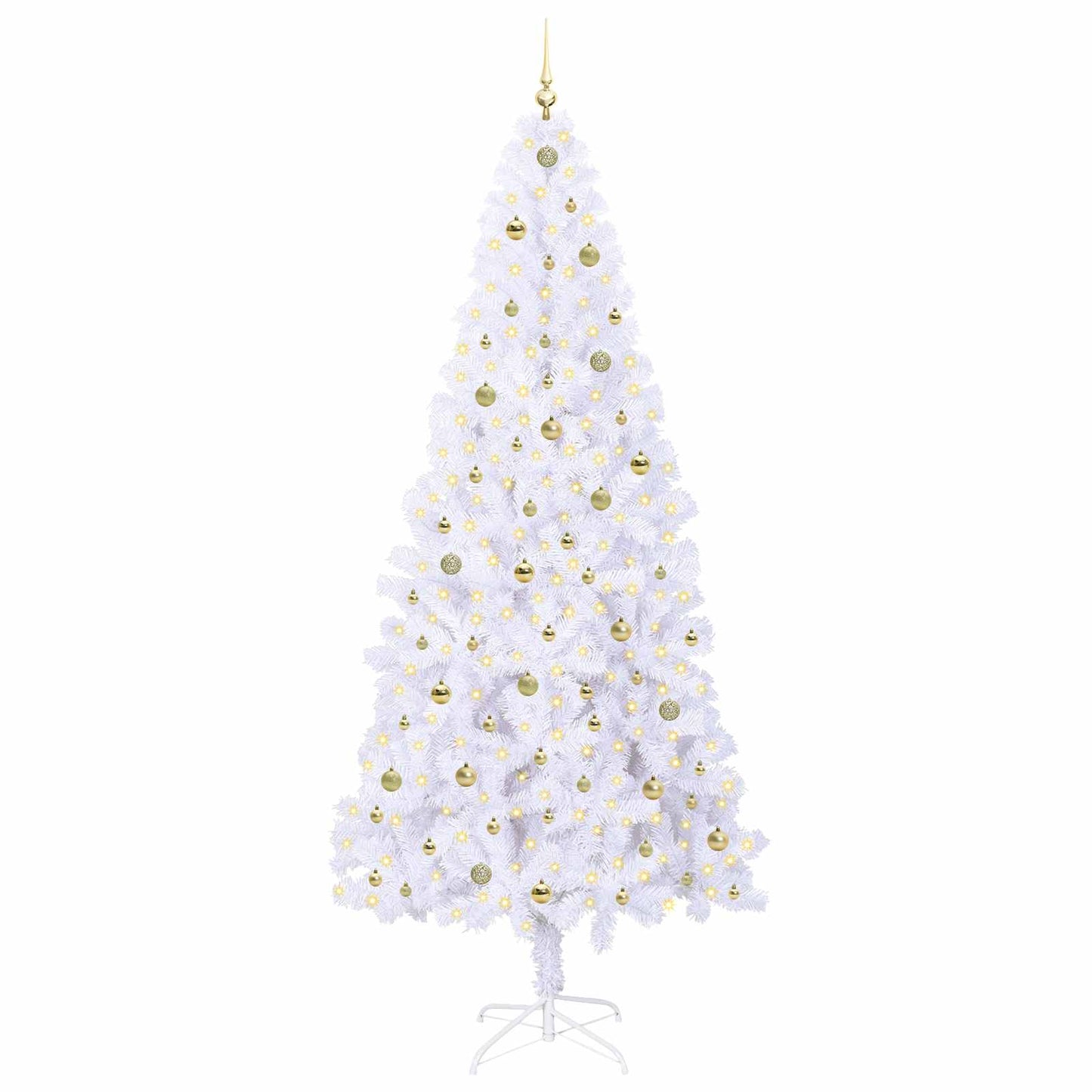 Kunstkerstboom met 300 LED Wit 240 cm PVC en staal