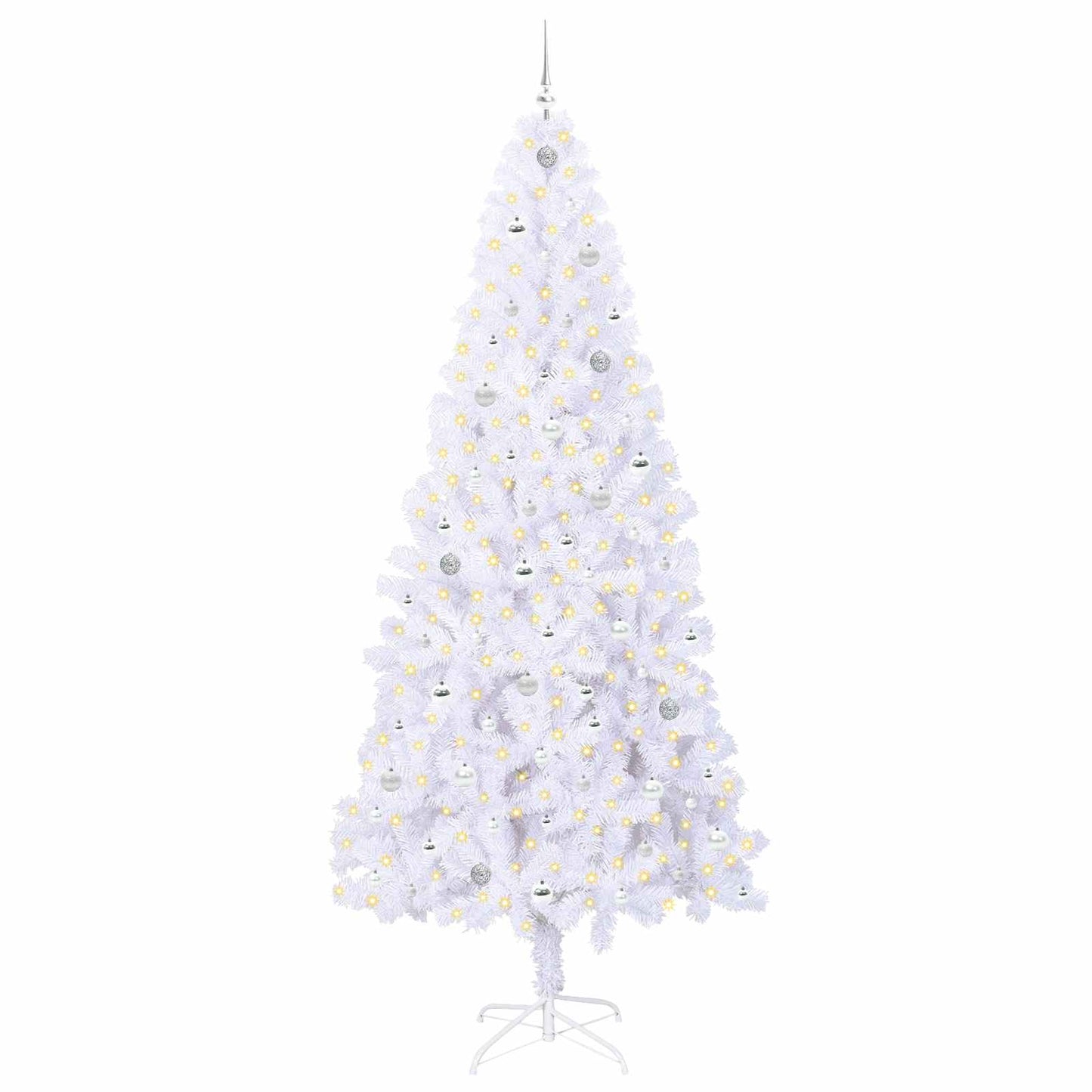 Kunstkerstboom met 300 LED Wit 240 cm PVC en staal