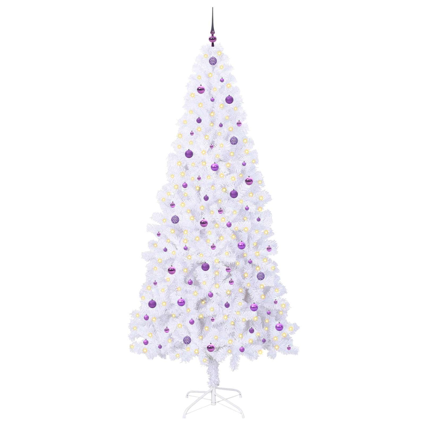 Kunstkerstboom met 300 LED Wit 240 cm PVC en staal