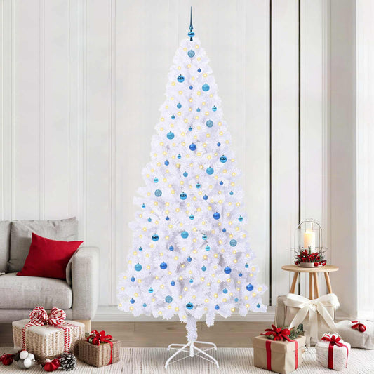 Kunstkerstboom met 300 LED Wit 240 cm PVC en staal