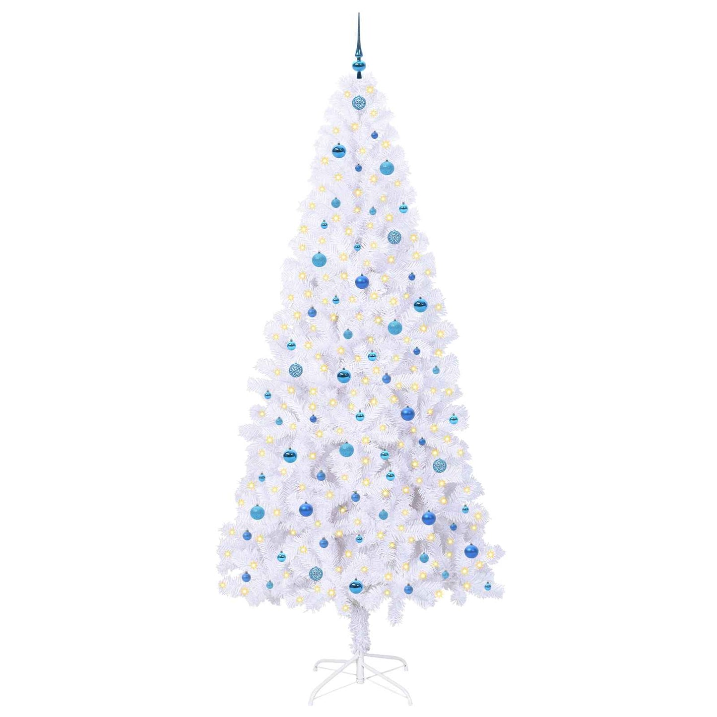 Kunstkerstboom met 300 LED Wit 240 cm PVC en staal