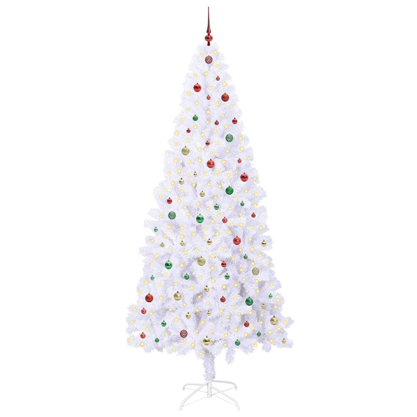 Kunstkerstboom met 300 LED Wit 240 cm PVC en staal