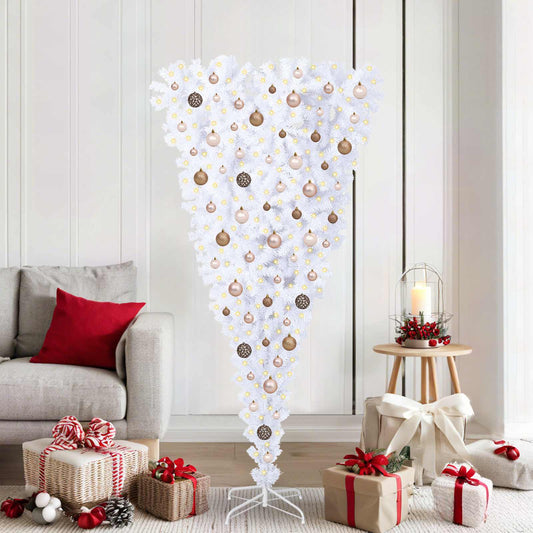 Kunstkerstboom met 300 LED Wit 180 cm PVC en Staal