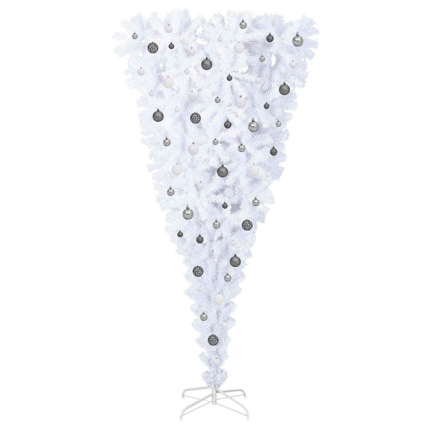 Kunstkerstboom met 300 LED Wit 210 cm PVC en Staal