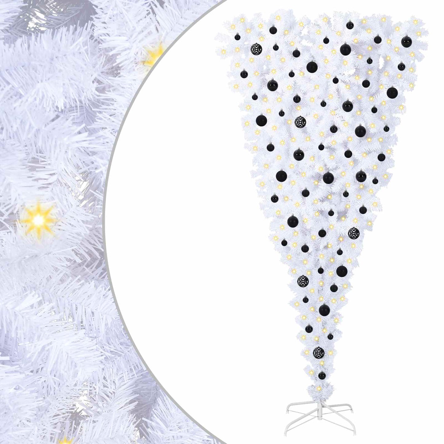 Kunstkerstboom met 300 LED Wit 210 cm PVC en Staal