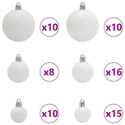 Kunstkerstboom met 300 LED Wit 210 cm PVC en Staal