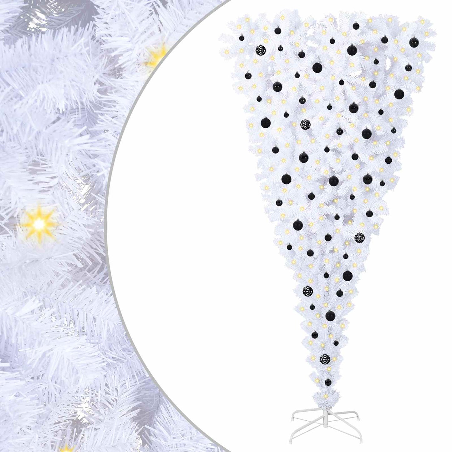 Kunstkerstboom met 300 LED Wit 240 cm PVC en Staal