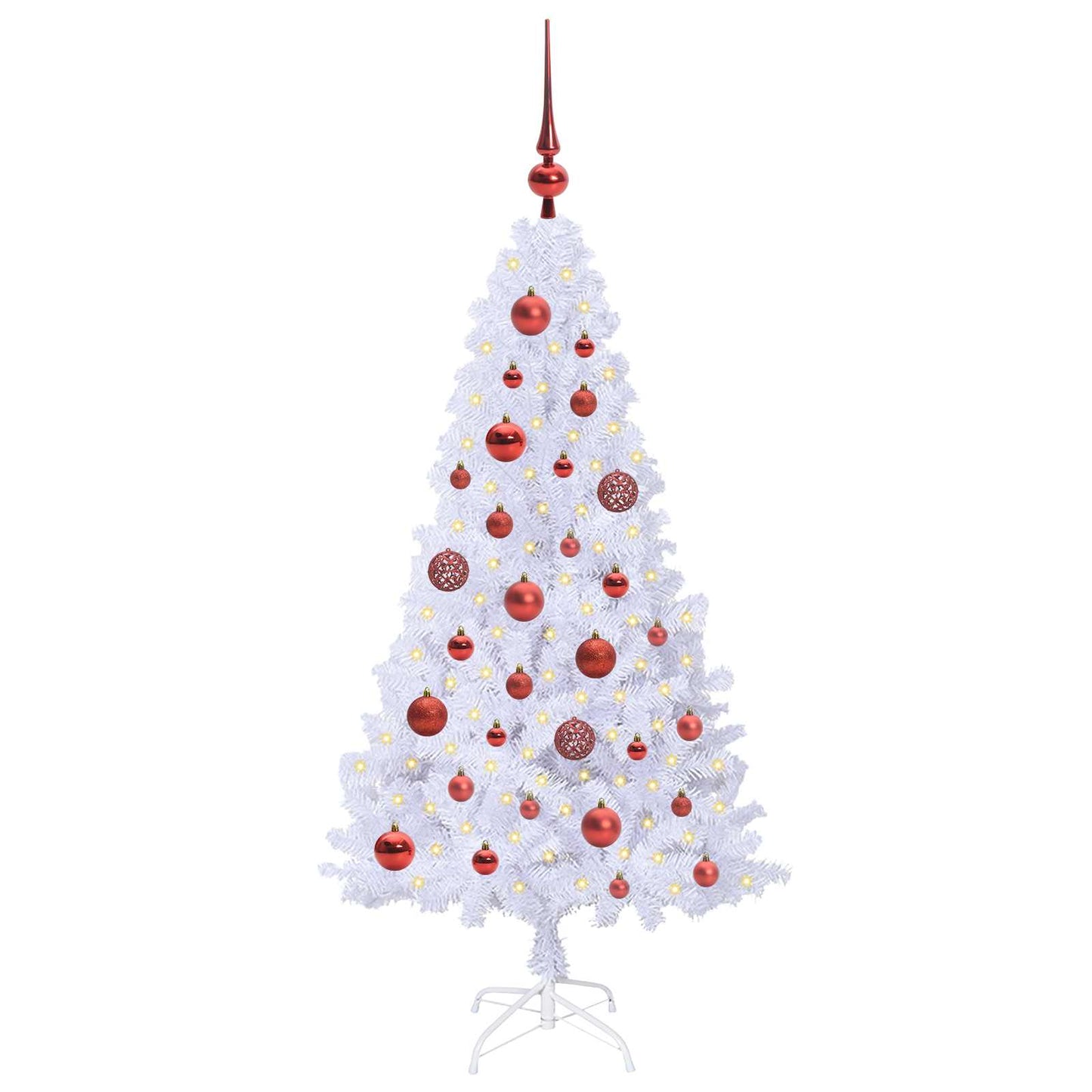 Kunstkerstboom met 150 LED Wit 120 cm PVC en staal