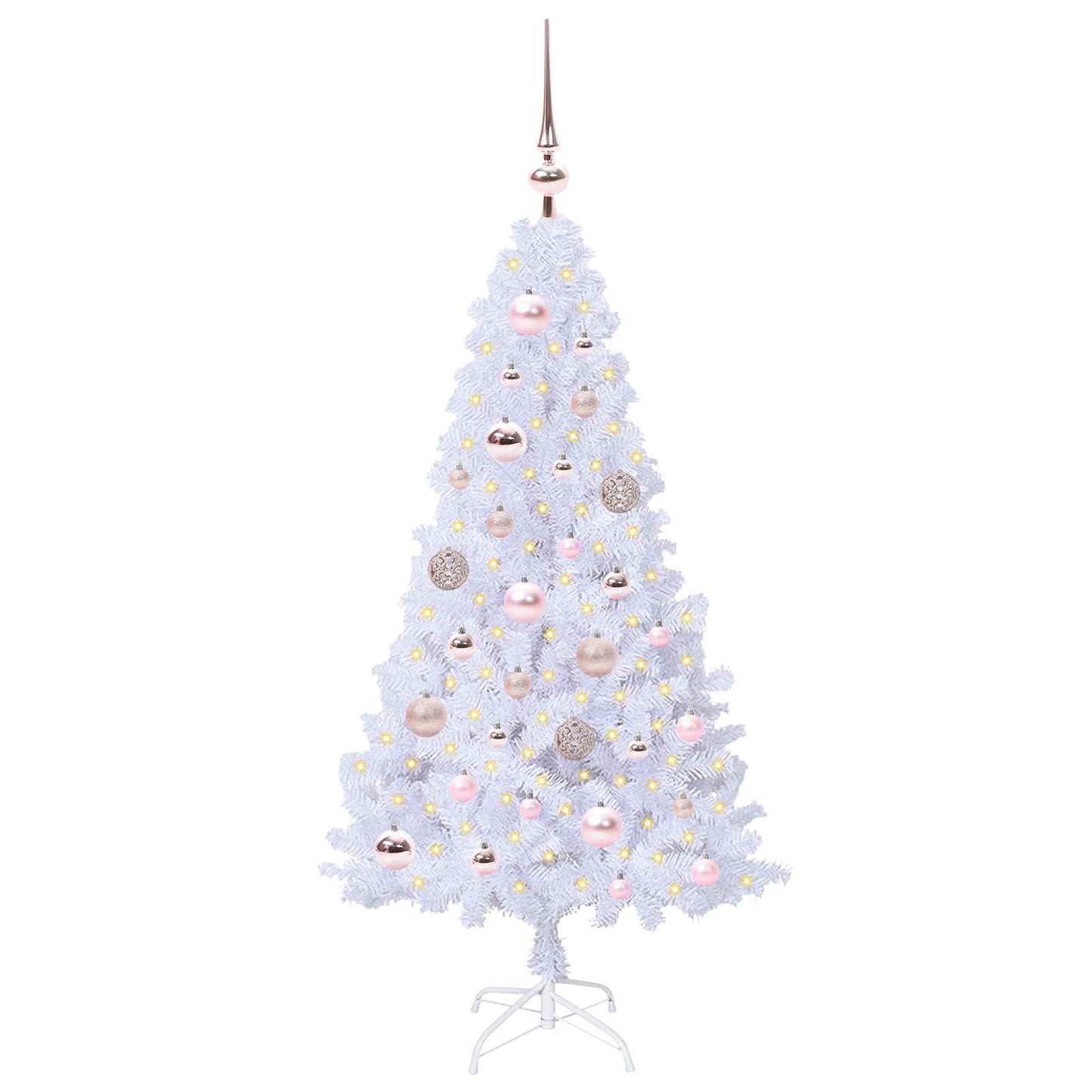 Kunstkerstboom met 150 LED Wit 120 cm PVC en staal