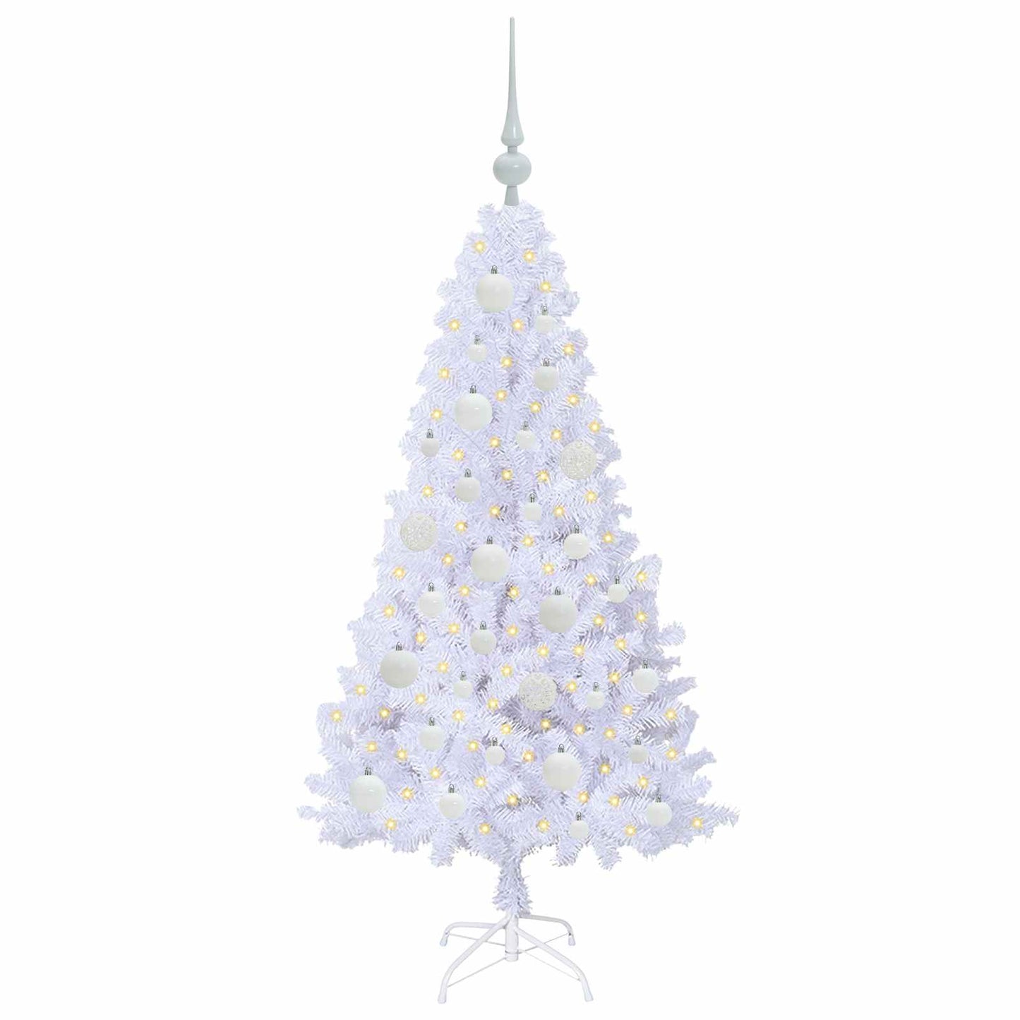 Kunstkerstboom met 150 LED Wit 120 cm PVC en staal