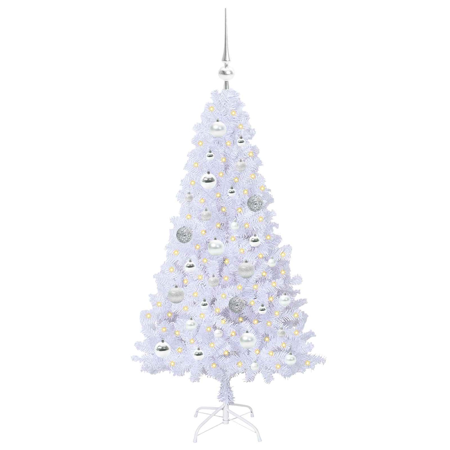 Kunstkerstboom met 150 LED Wit 120 cm PVC en staal